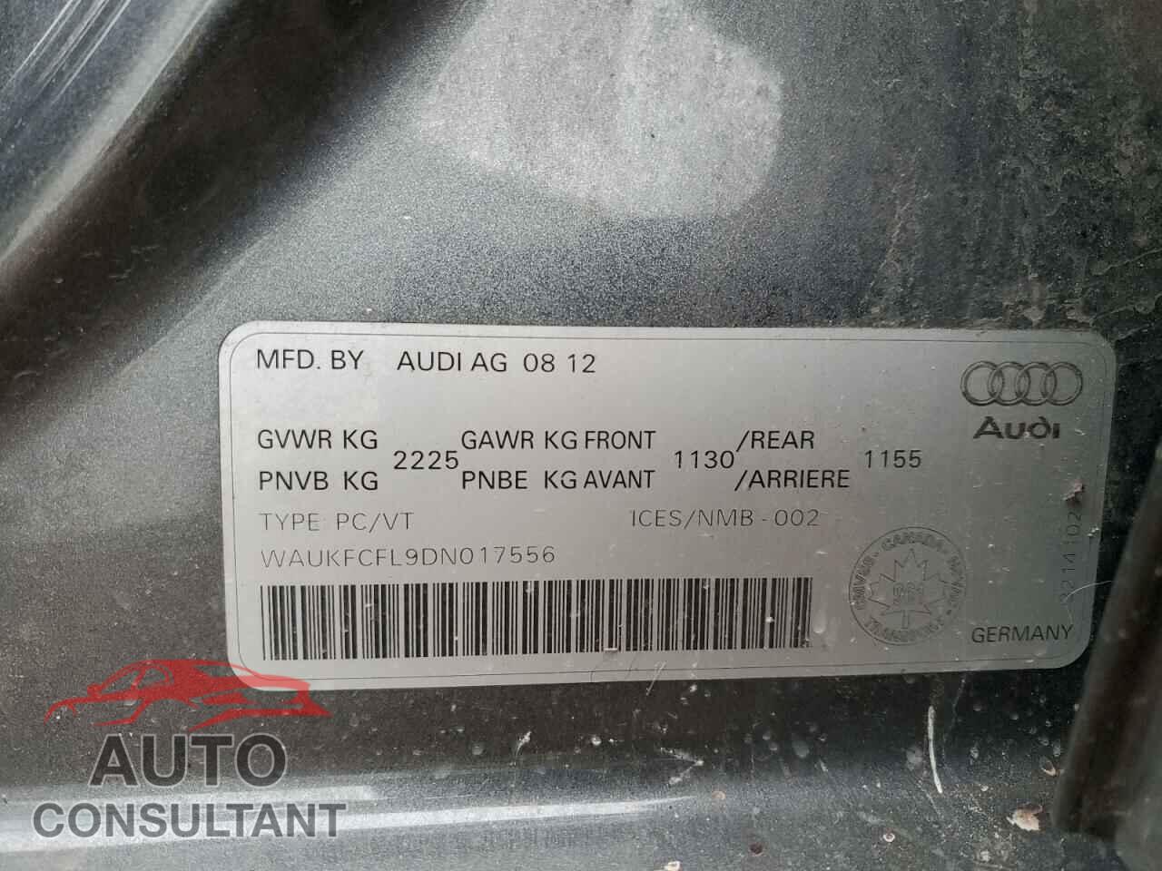 AUDI A4 2013 - WAUKFCFL9DN017556