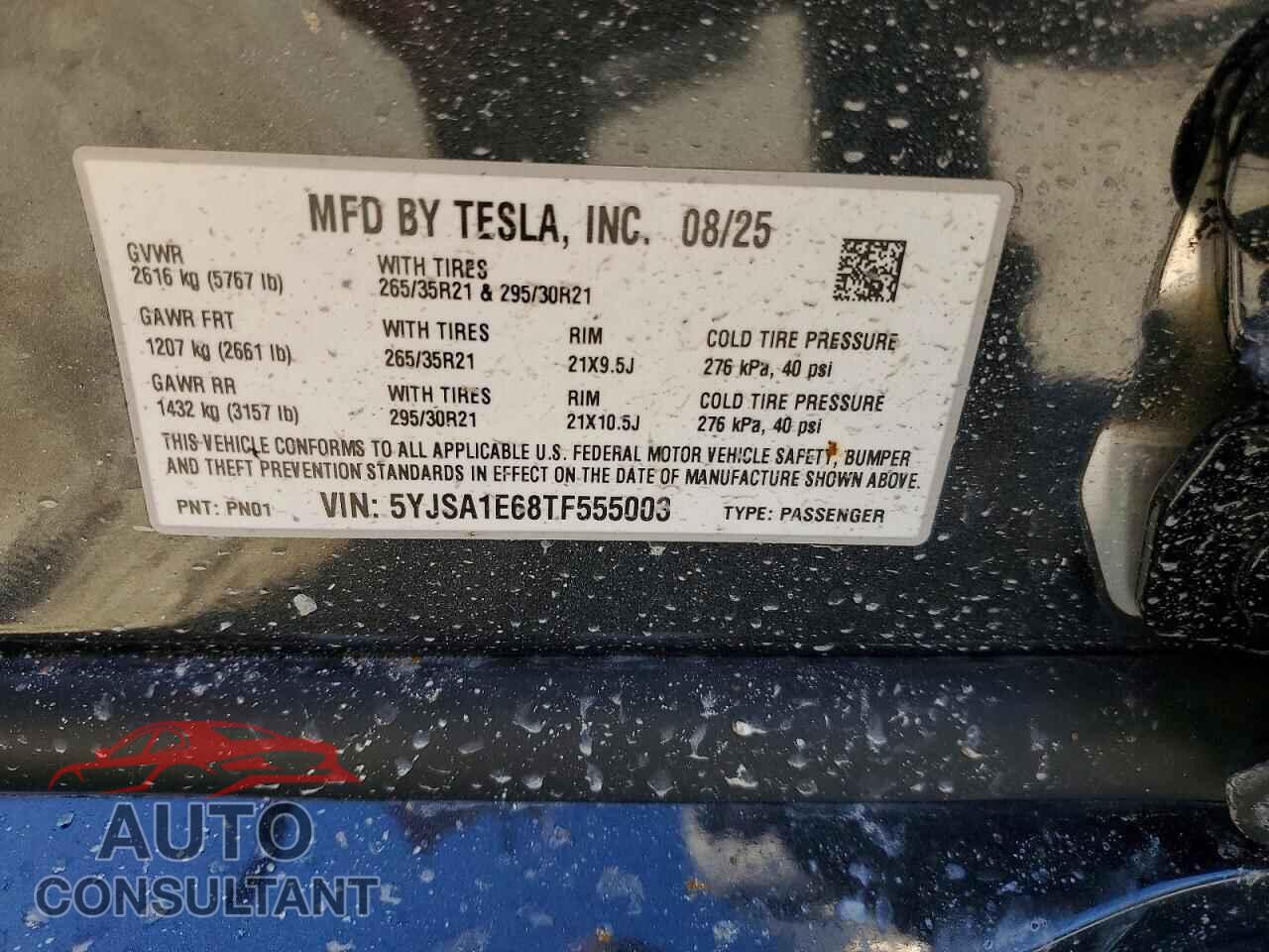 TESLA MODEL S 2026 - 5YJSA1E68TF555003