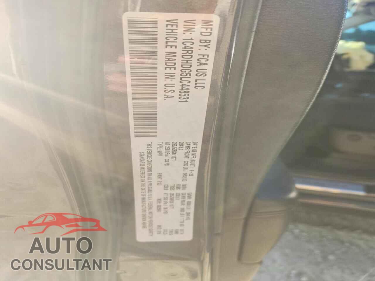 DODGE DURANGO 2020 - 1C4RDHDG5LC448531