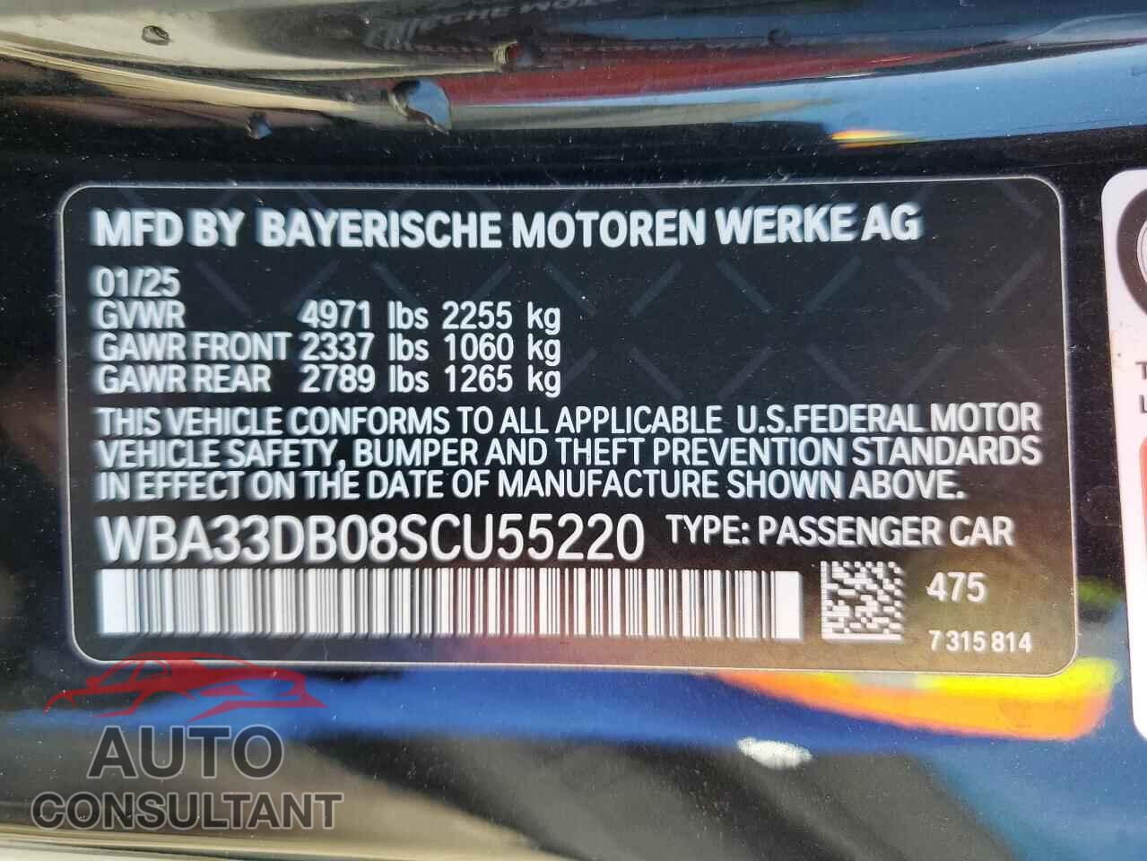 BMW 4 SERIES 2025 - WBA33DB08SCU55220