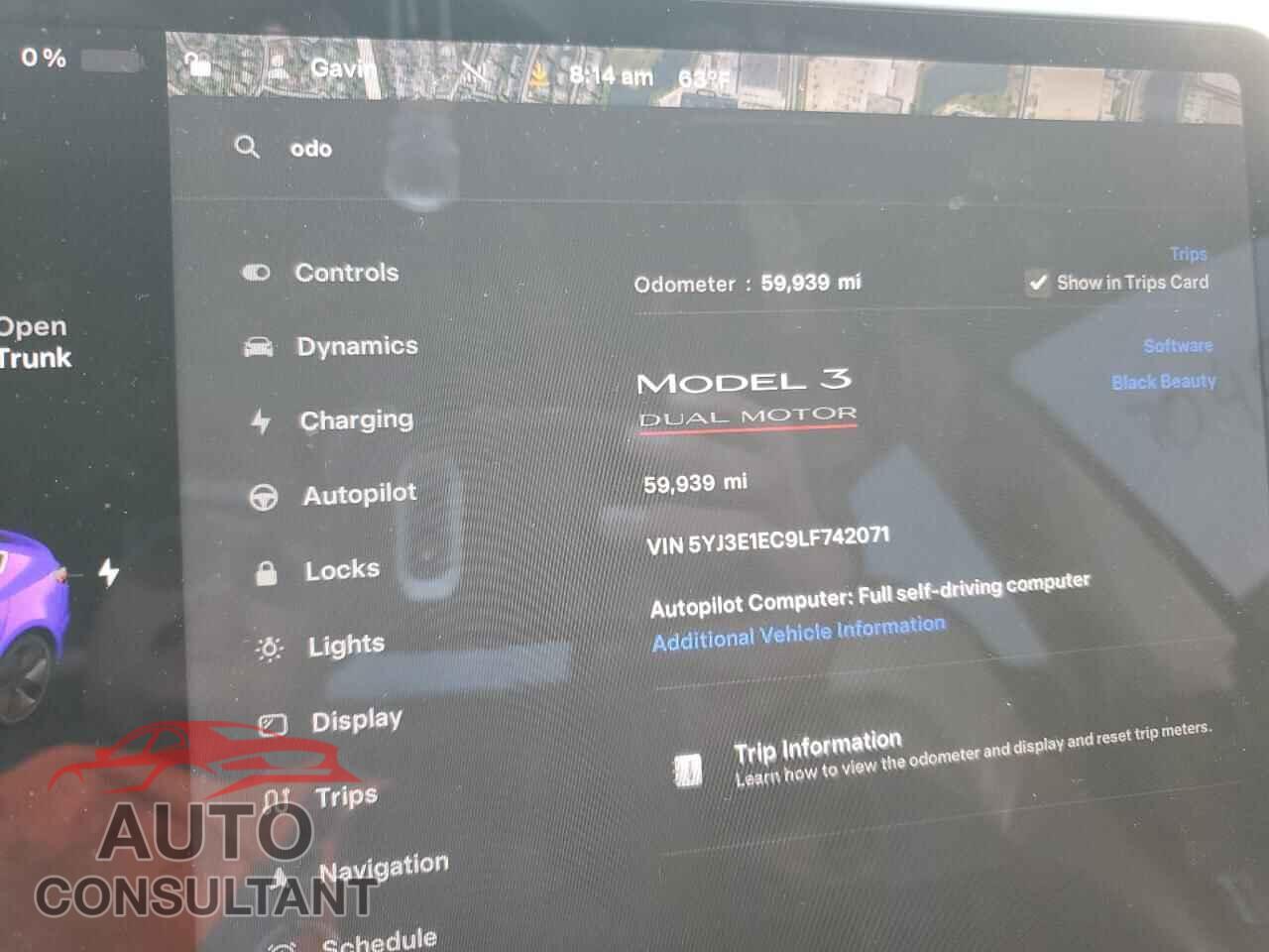 TESLA MODEL 3 2020 - 5YJ3E1EC9LF742071