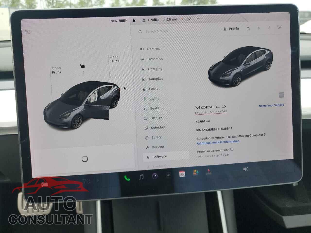 TESLA MODEL 3 2019 - 5YJ3E1EB7KF535944