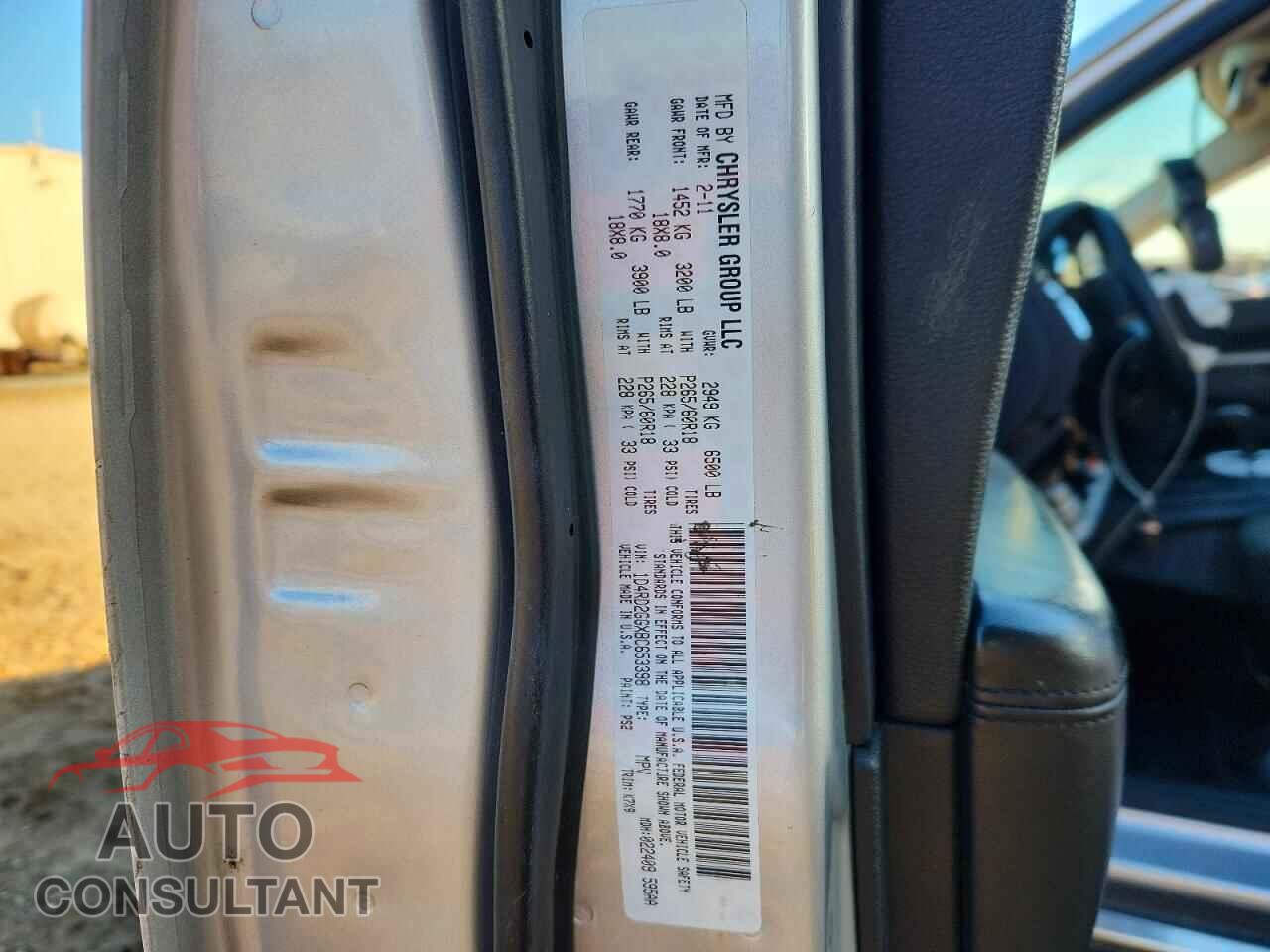 DODGE DURANGO 2011 - 1D4RD2GGXBC653398