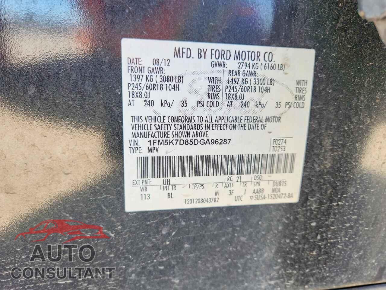 FORD EXPLORER 2013 - 1FM5K7D85DGA96287