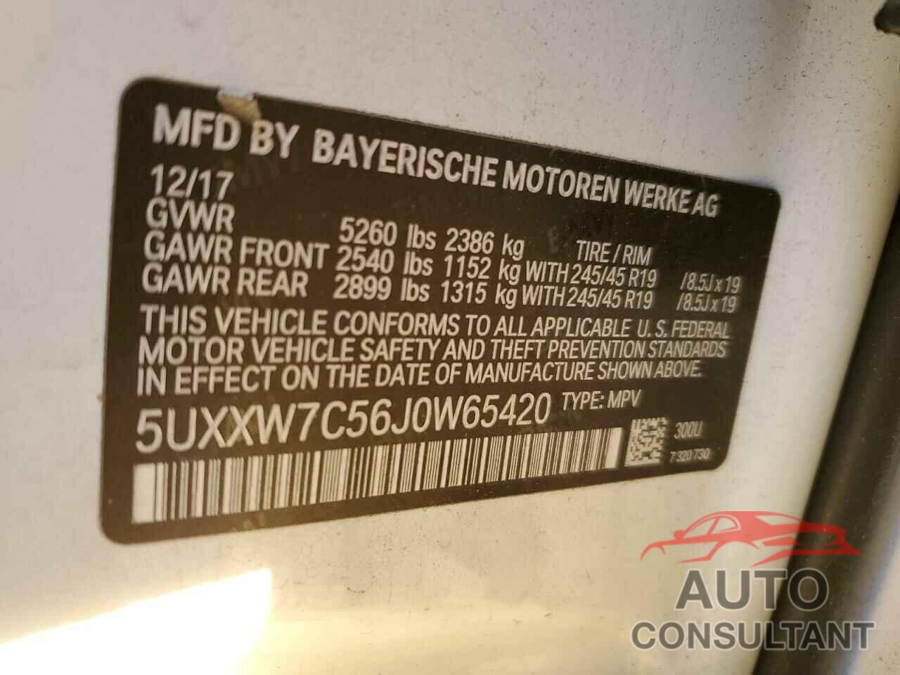 BMW X4 2018 - 5UXXW7C56J0W65420
