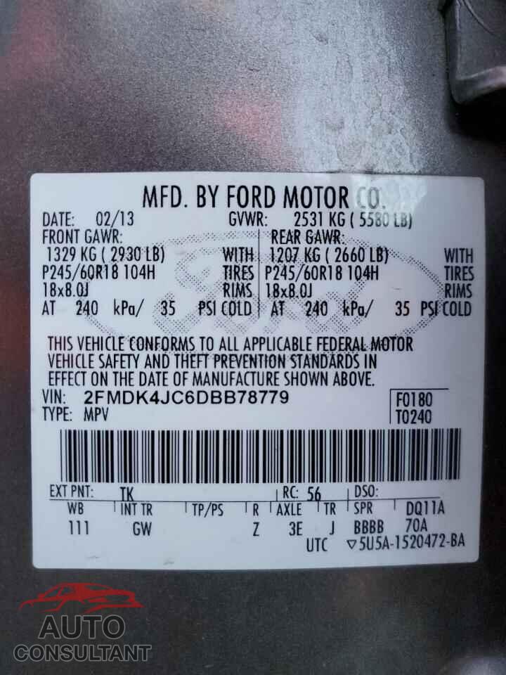 FORD EDGE 2013 - 2FMDK4JC6DBB78779