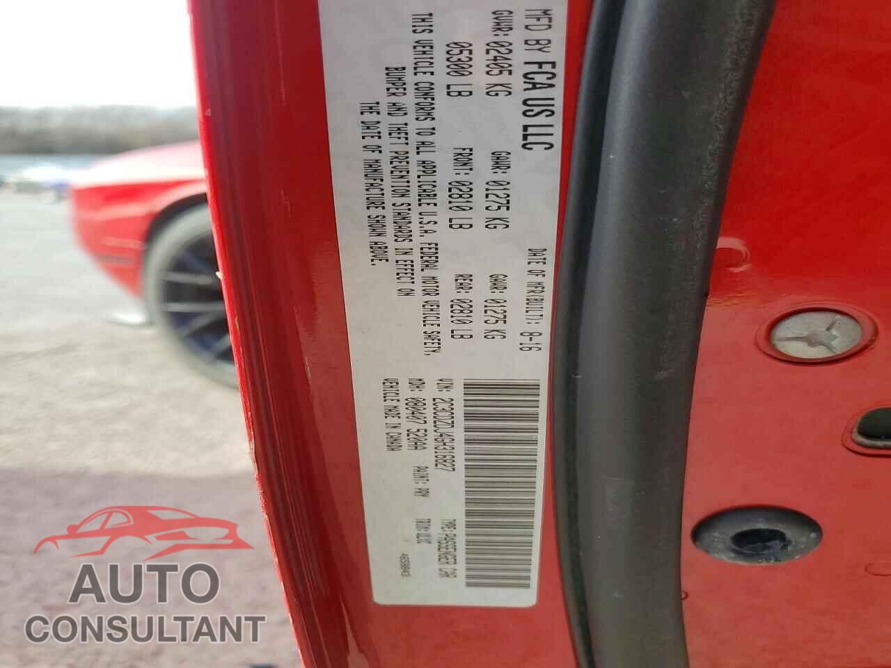 DODGE CHALLENGER 2016 - 2C3CDZDJ4GH316827