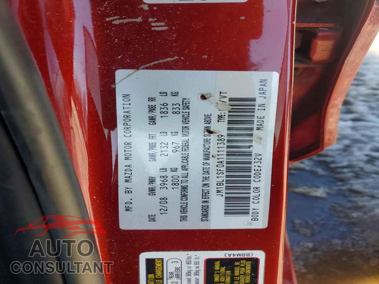 MAZDA 3 2010 - JM1BL1SF0A1111389