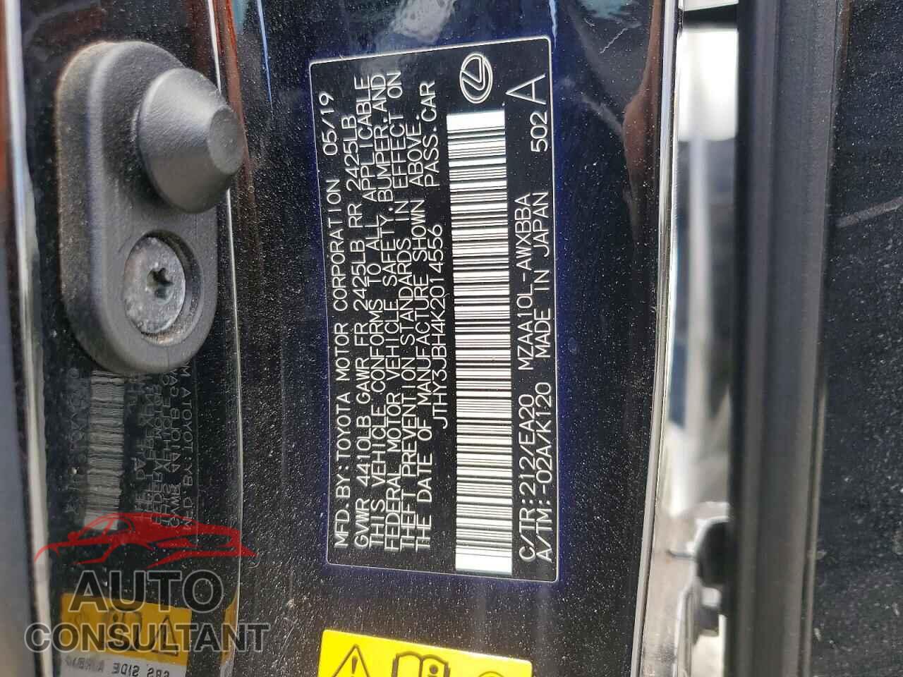 LEXUS UNKNOWN 2019 - JTHY3JBH4K2014556