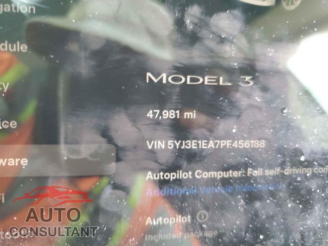 TESLA MODEL 3 2023 - 5YJ3E1EA7PF456188