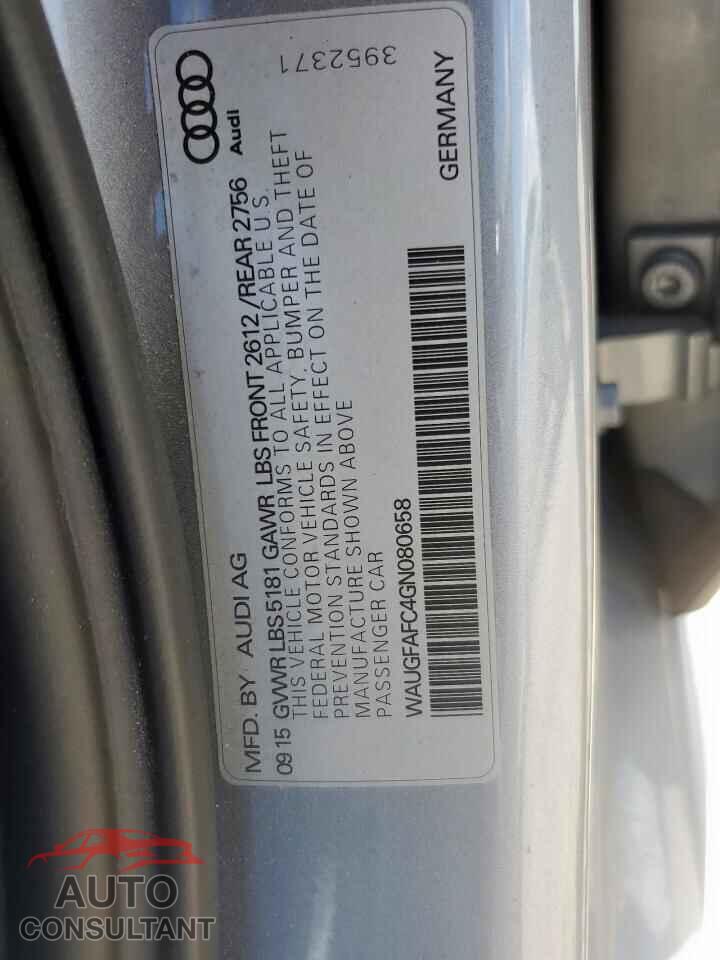 AUDI A6 2016 - WAUGFAFC4GN080658