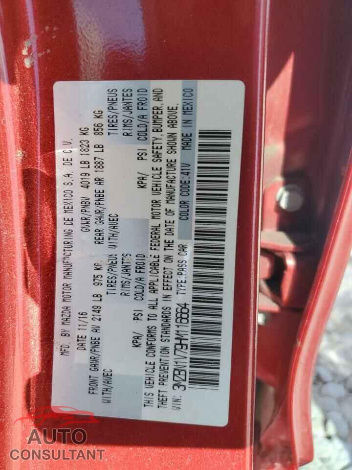 MAZDA 3 2017 - 3MZBN1V79HM116664