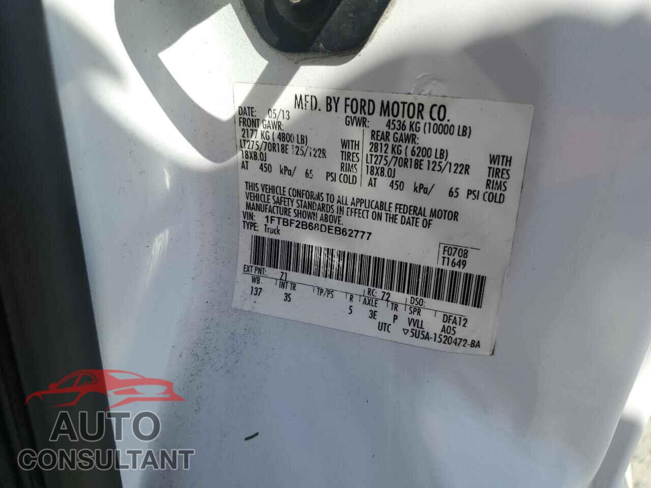 FORD F250 2013 - 1FTBF2B68DEB62777