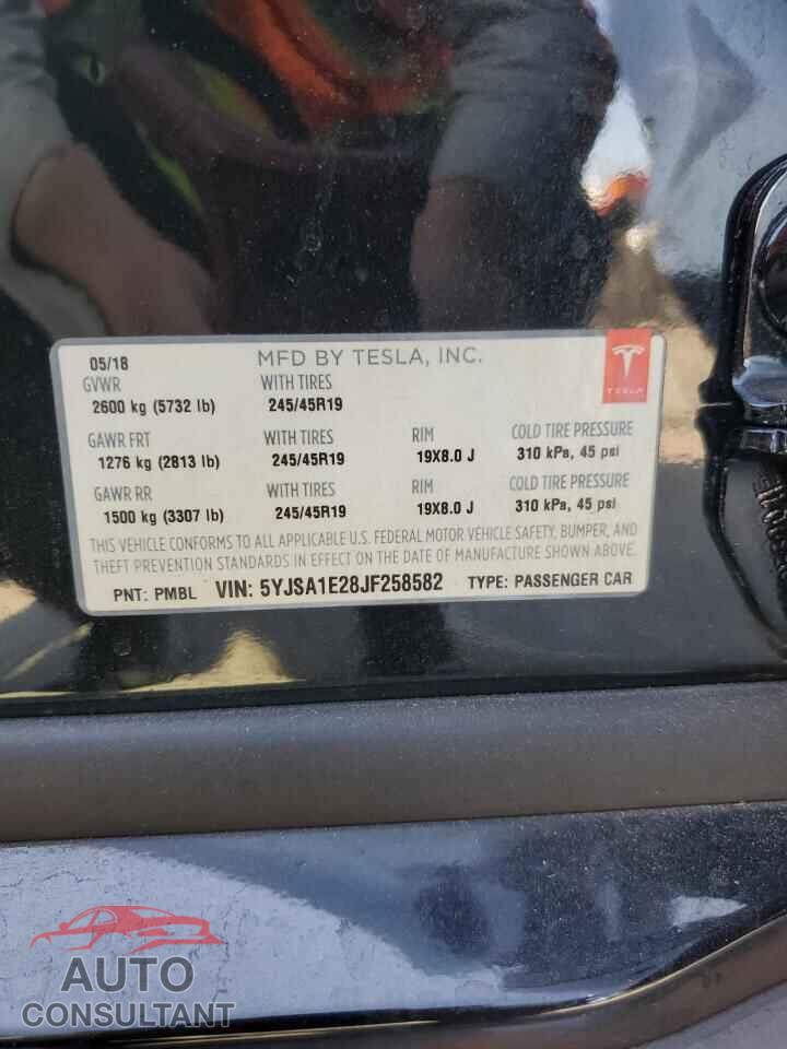 TESLA MODEL S 2018 - 5YJSA1E28JF258582