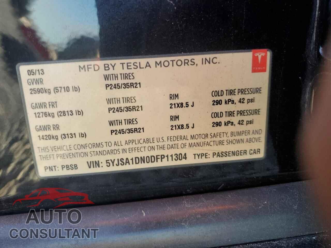 TESLA MODEL S 2013 - 5YJSA1DN0DFP11304