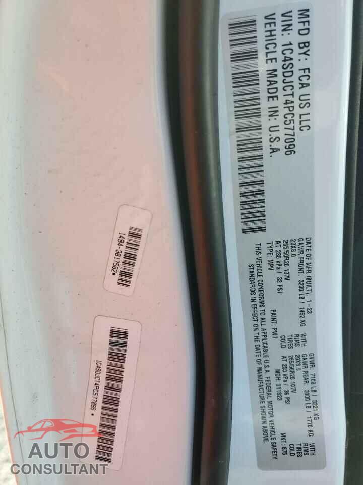 DODGE DURANGO 2023 - 1C4SDJCT4PC577096