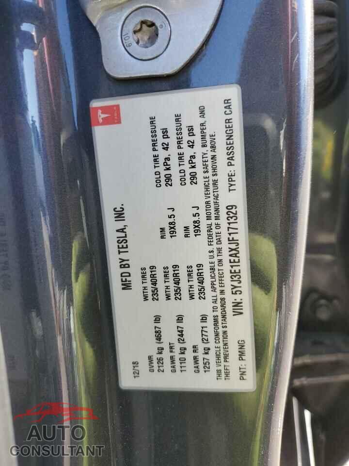 TESLA MODEL 3 2018 - 5YJ3E1EAXJF171329