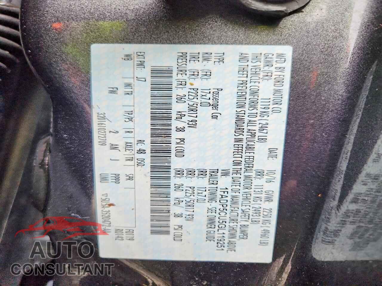 FORD CMAX 2016 - 1FADP5CU5GL119251