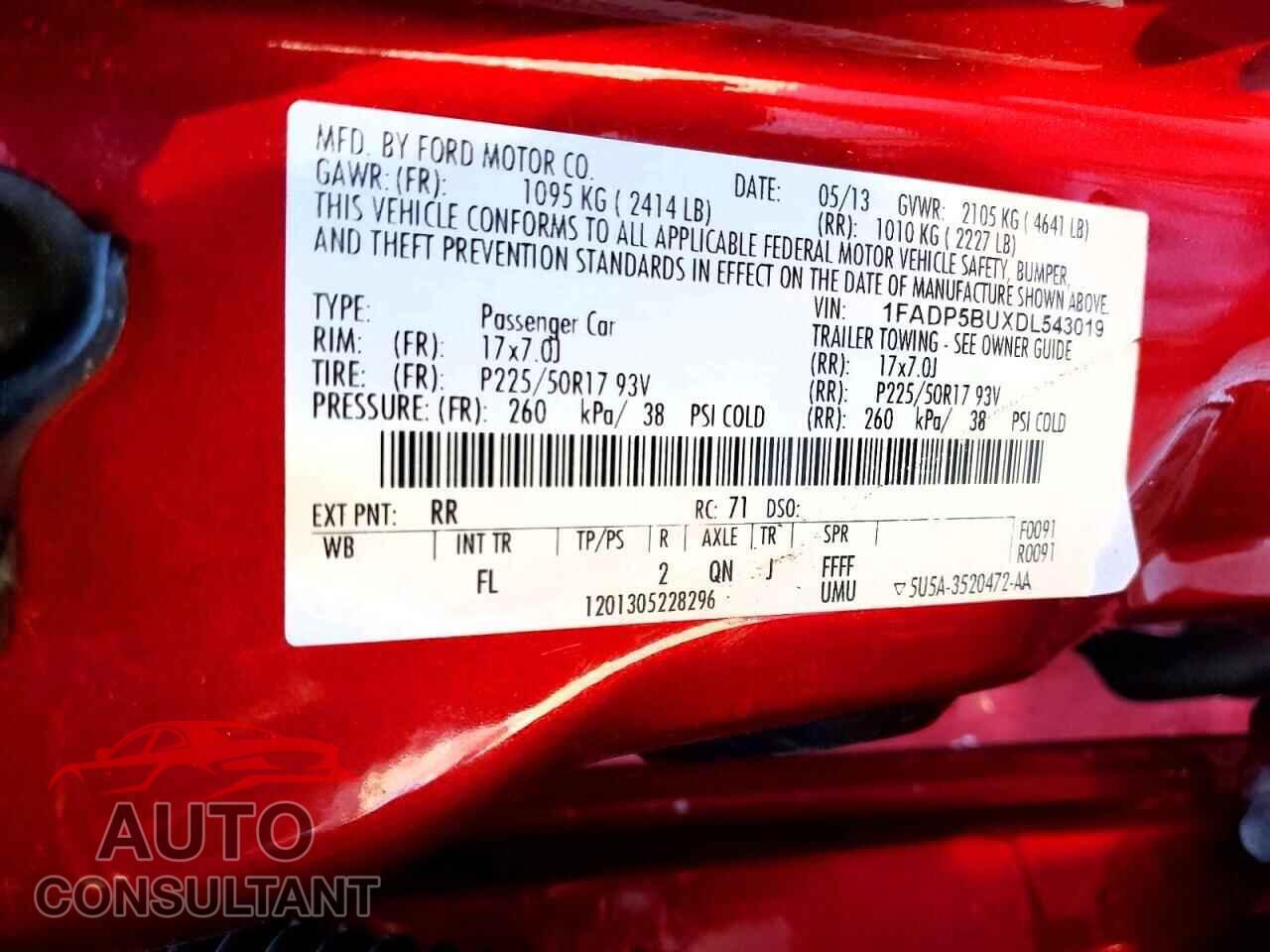 FORD CMAX 2013 - 1FADP5BUXDL543019