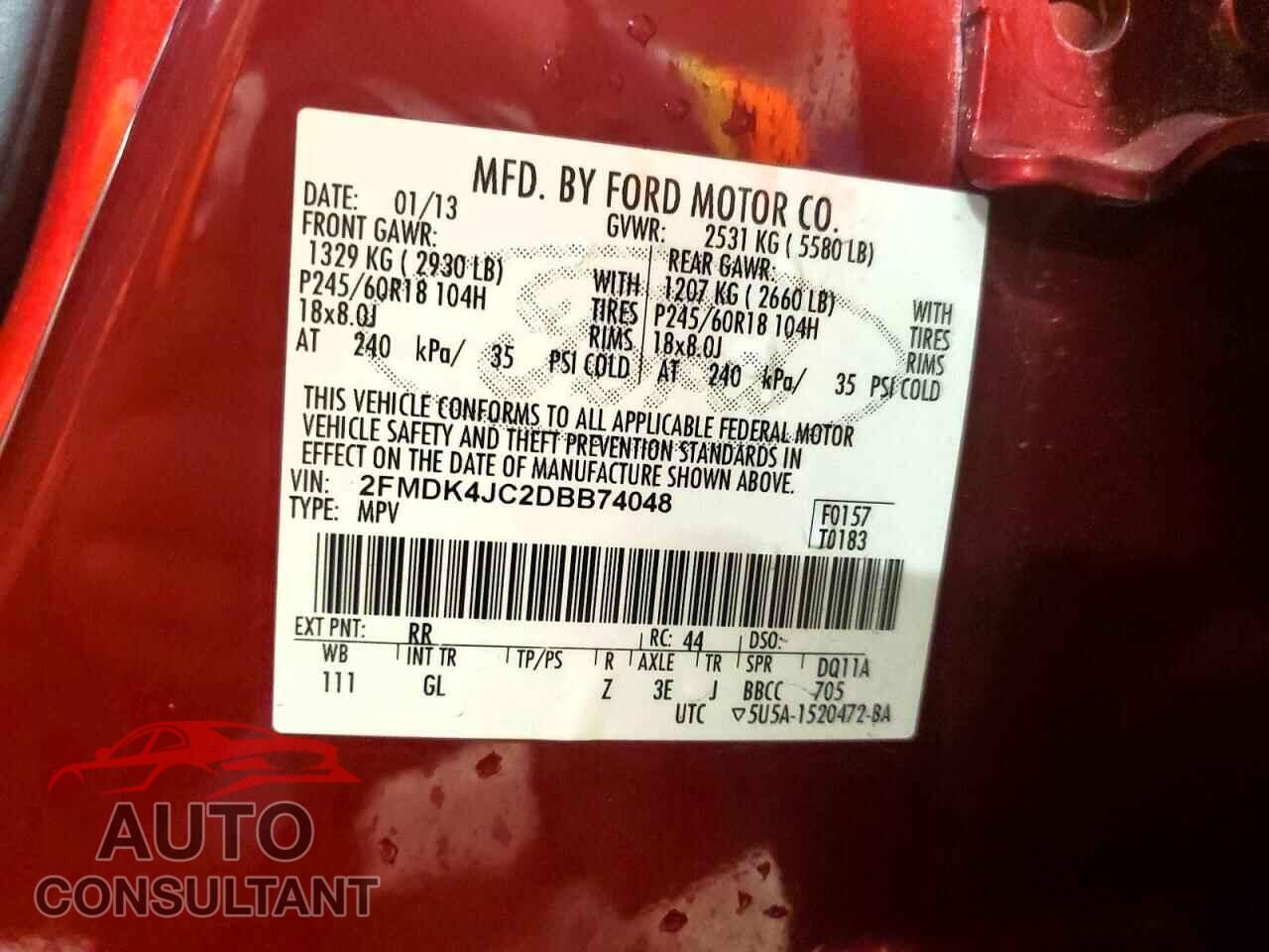 FORD EDGE 2013 - 2FMDK4JC2DBB74048