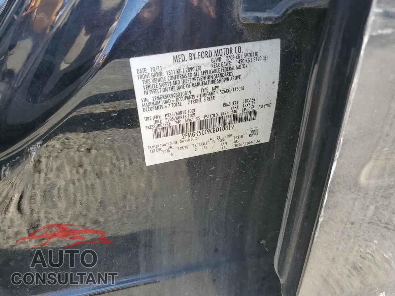 FORD FLEX 2012 - 2FMGK5CC9CBD10819