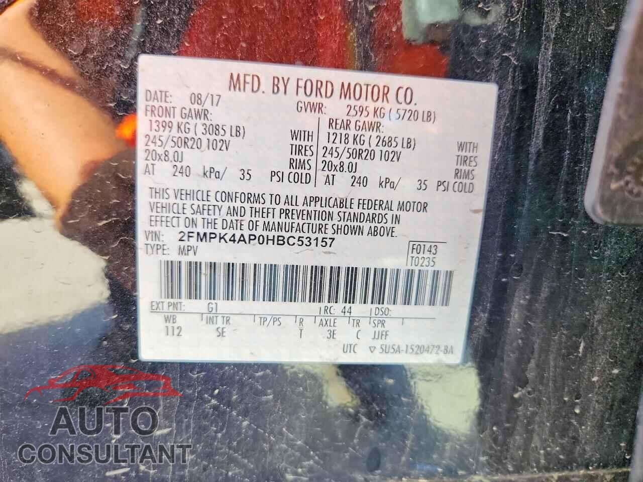 FORD EDGE 2017 - 2FMPK4AP0HBC53157