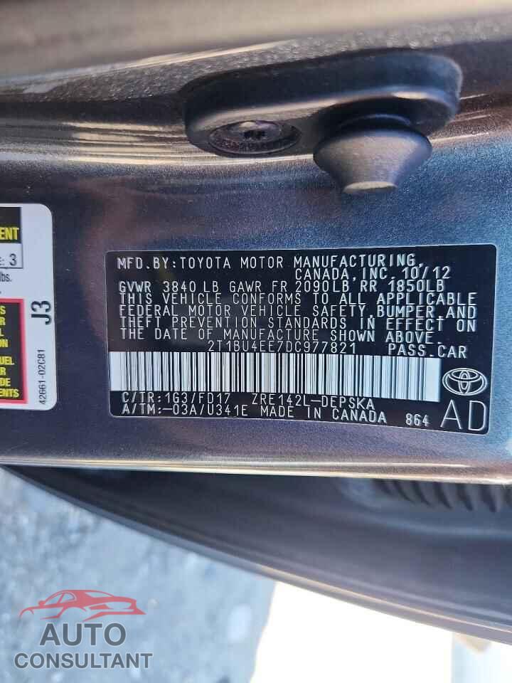 TOYOTA COROLLA 2013 - 2T1BU4EE7DC977821