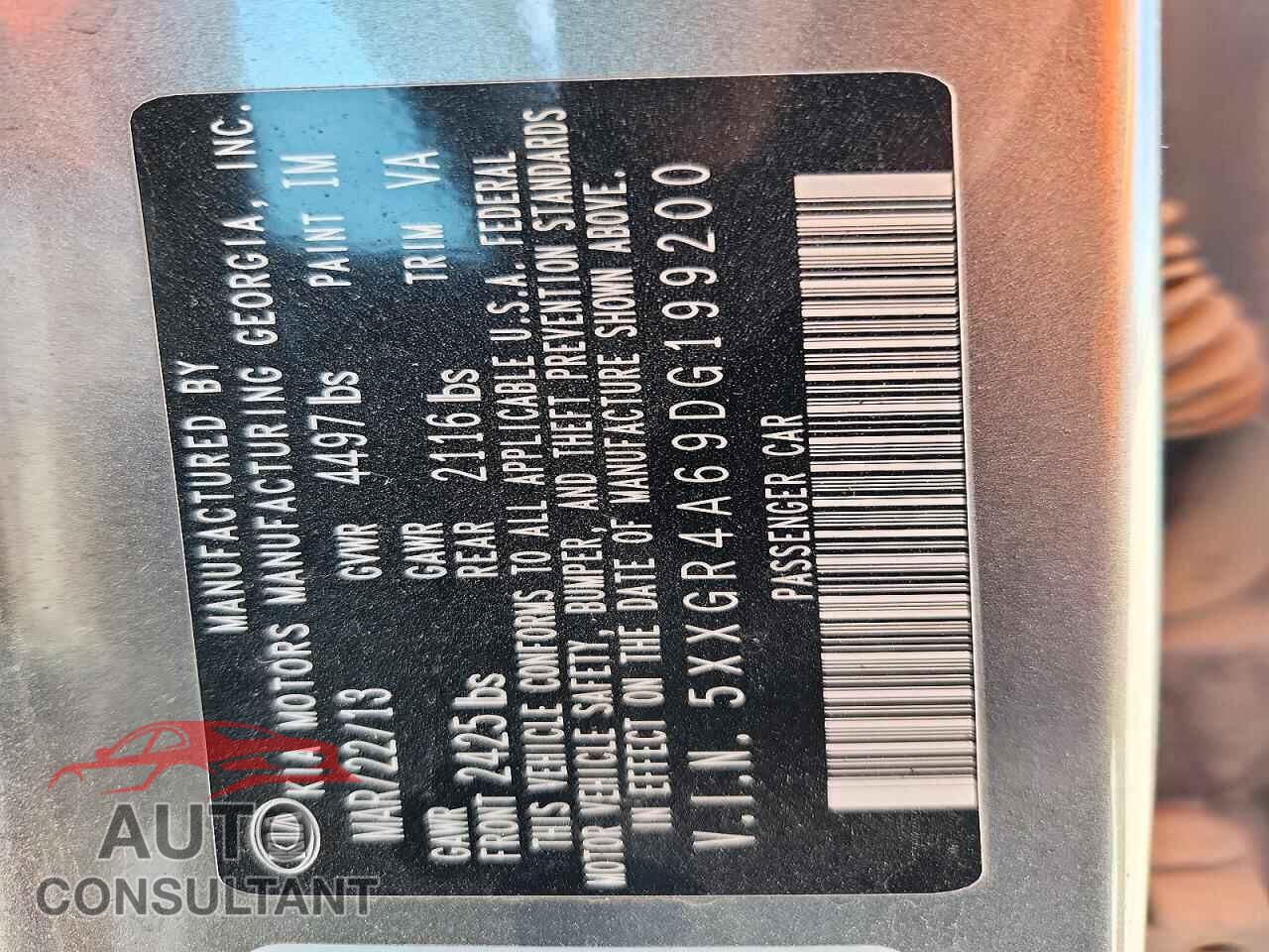 KIA OPTIMA 2013 - 5XXGR4A69DG199200