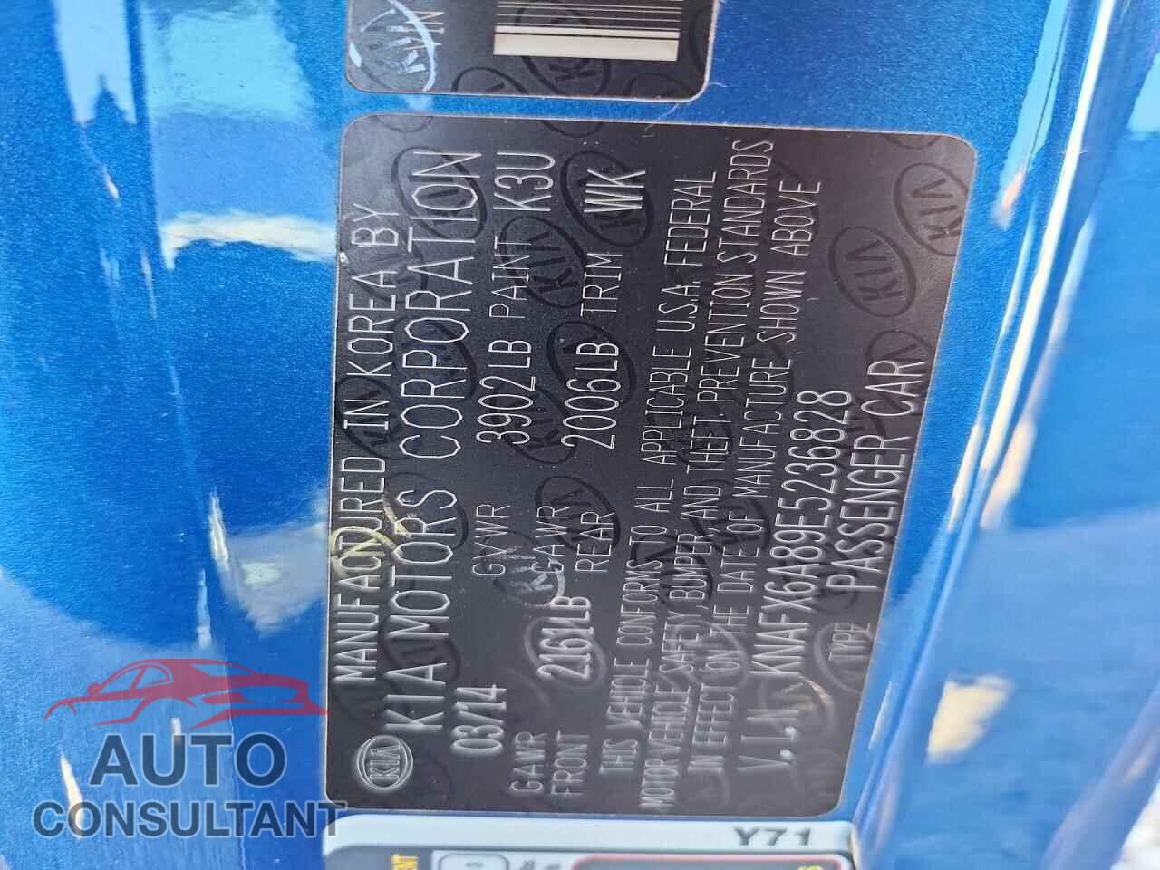 KIA FORTE 2014 - KNAFX6A89E5236828
