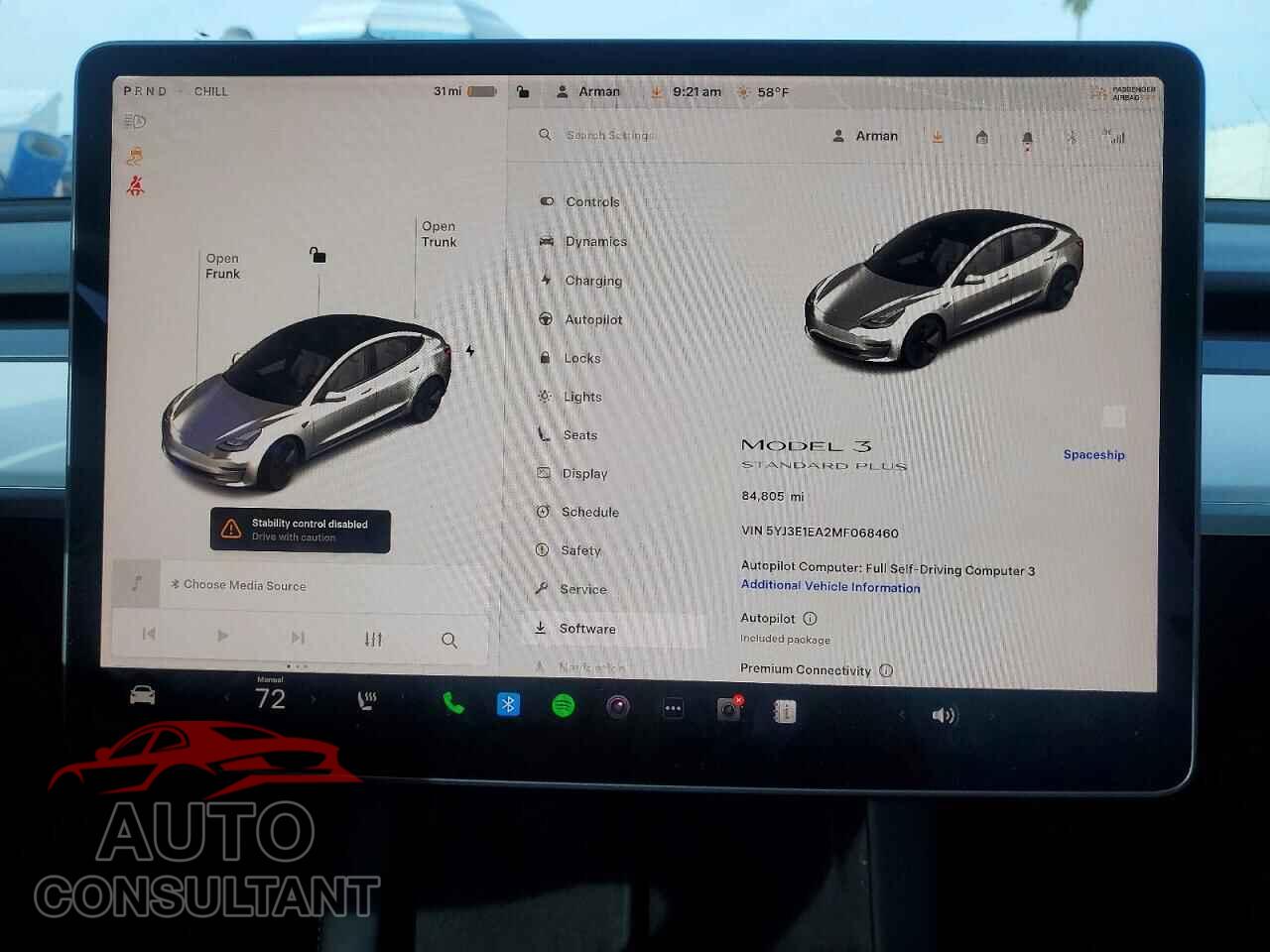 TESLA MODEL 3 2021 - 5YJ3E1EA2MF068460