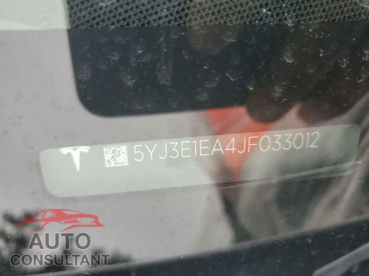 TESLA MODEL 3 2018 - 5YJ3E1EA4JF033012