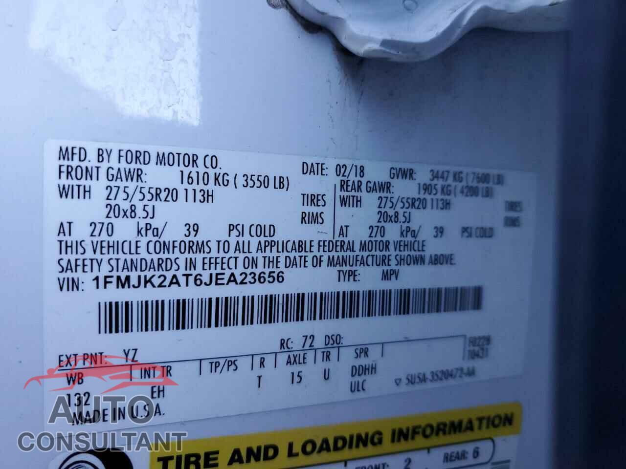 FORD EXPEDITION 2018 - 1FMJK2AT6JEA23656