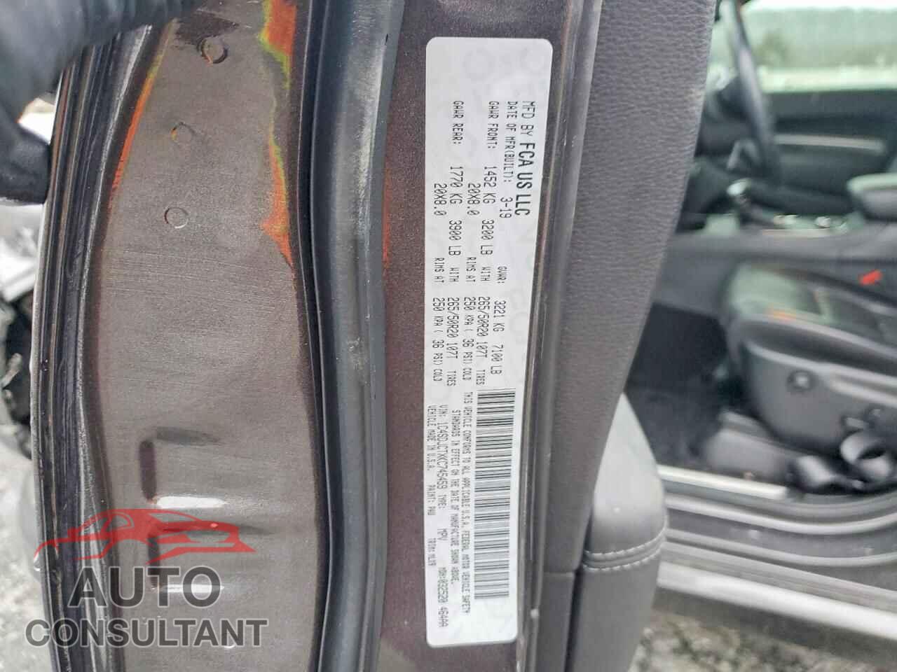 DODGE DURANGO 2019 - 1C4SDJCTXKC745459