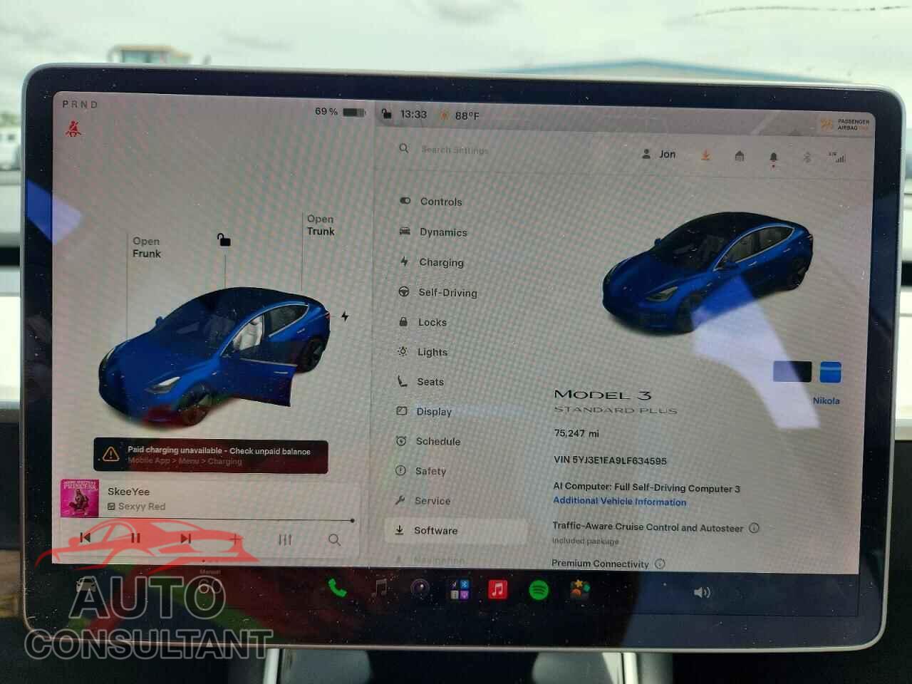 TESLA MODEL 3 2020 - 5YJ3E1EA9LF634595