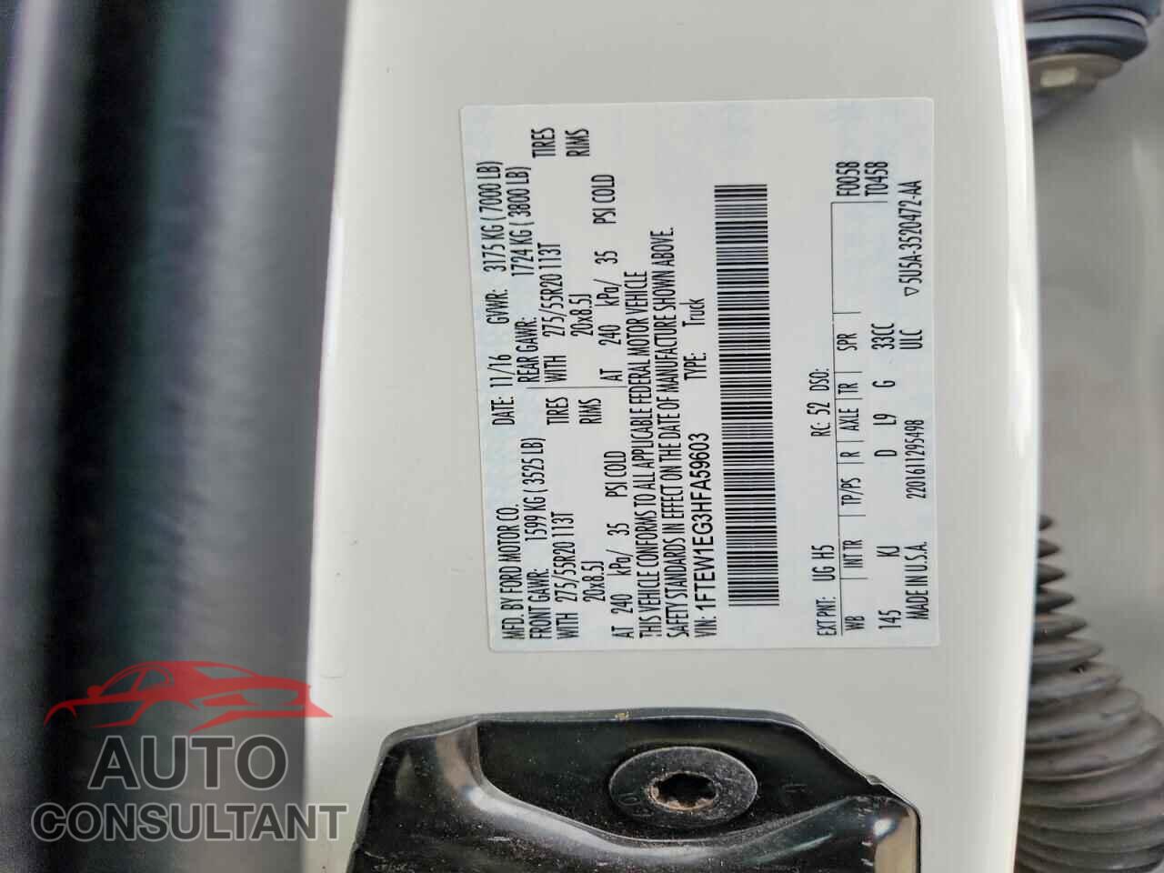 FORD F150 2017 - 1FTEW1EG3HFA59603