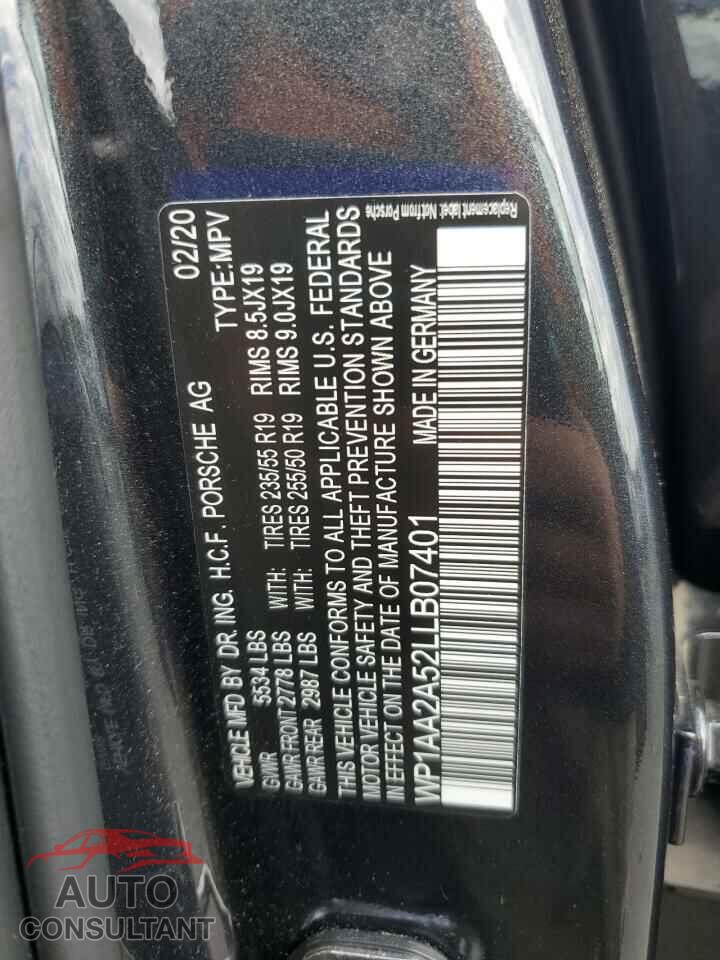 PORSCHE MACAN 2020 - WP1AA2A52LLB07401