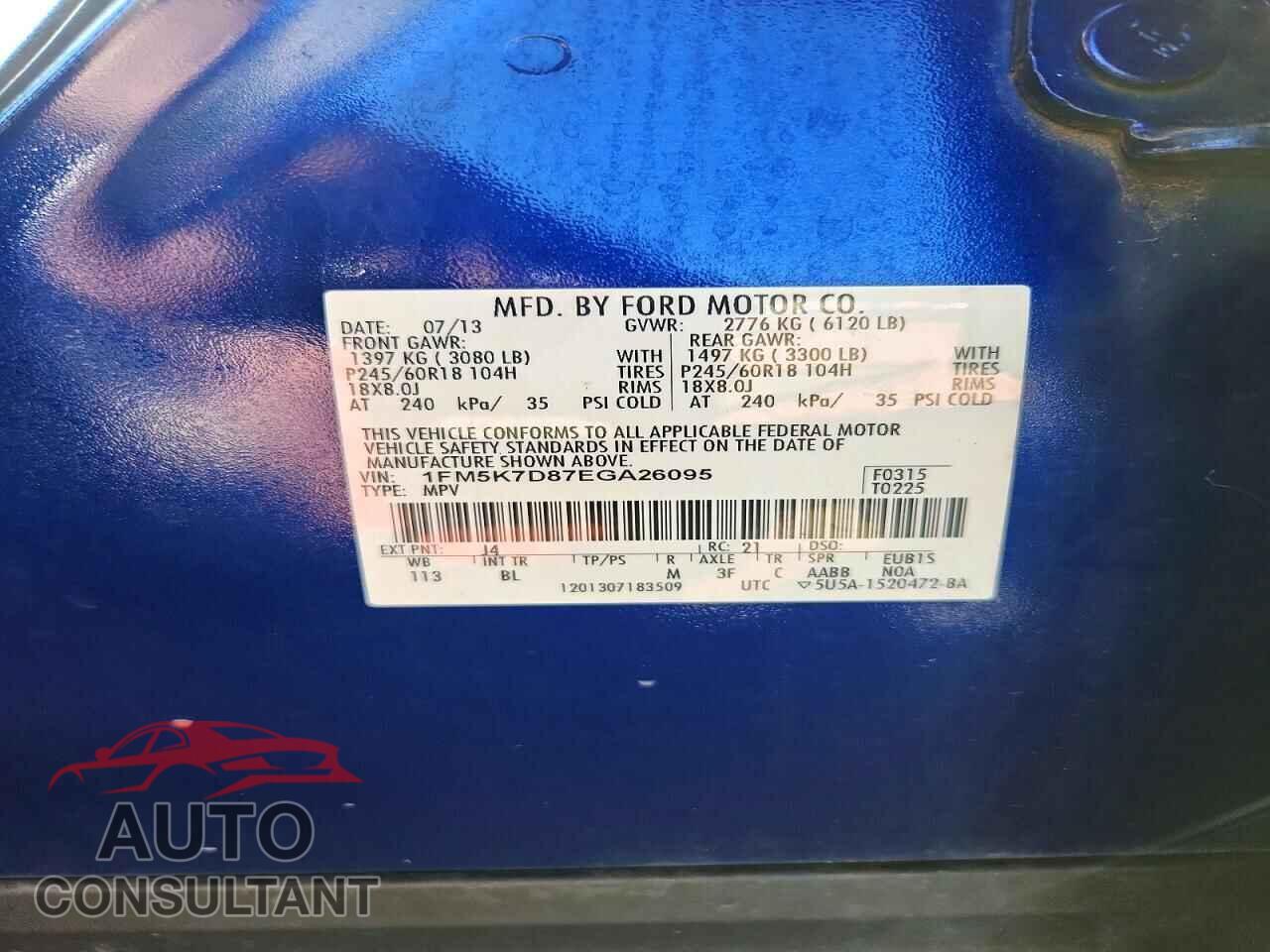 FORD EXPLORER 2014 - 1FM5K7D87EGA26095