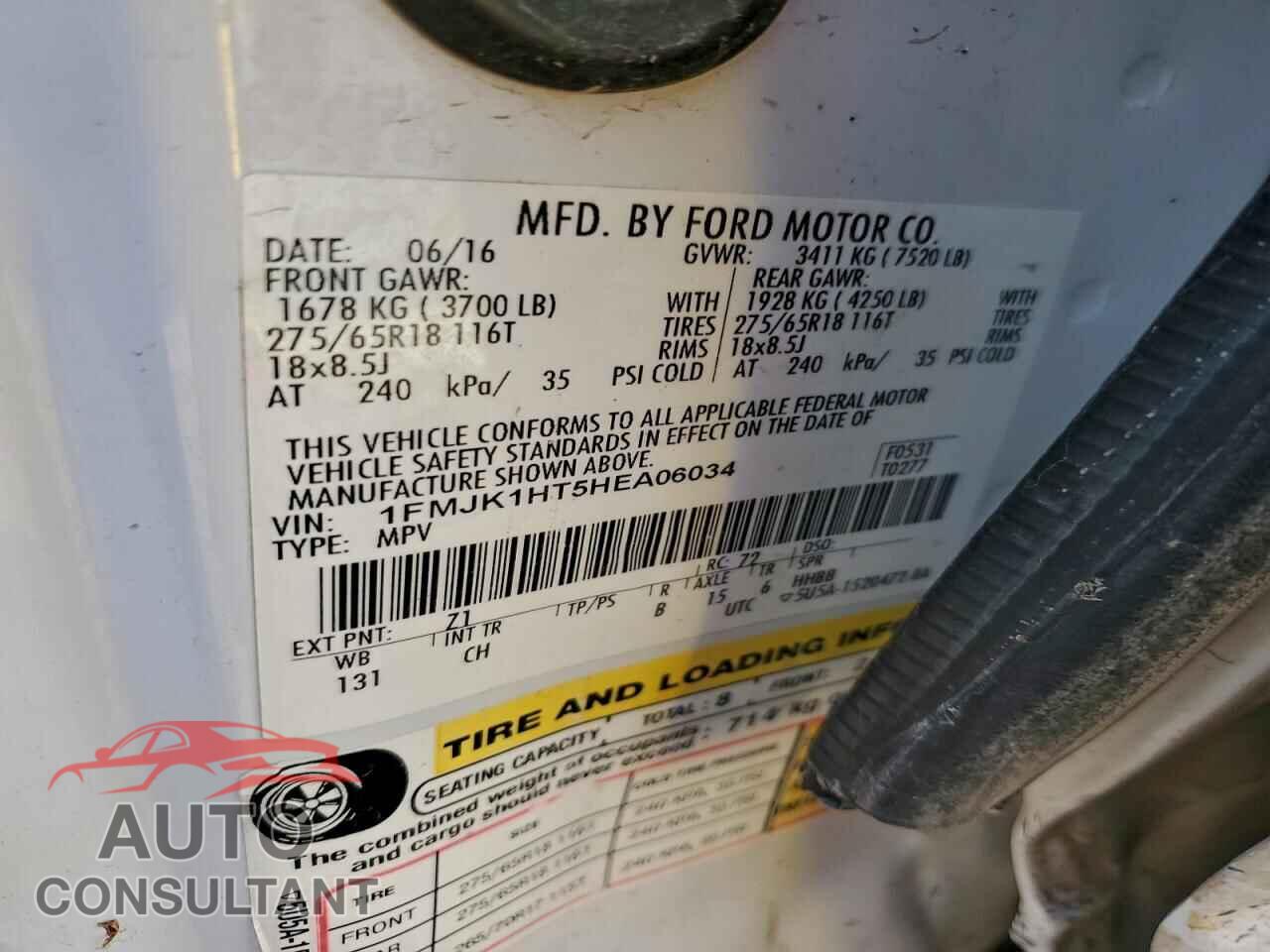 FORD EXPEDITION 2017 - 1FMJK1HT5HEA06034