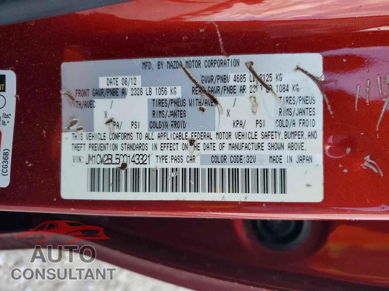 MAZDA 5 2012 - JM1CW2BL5C0143321