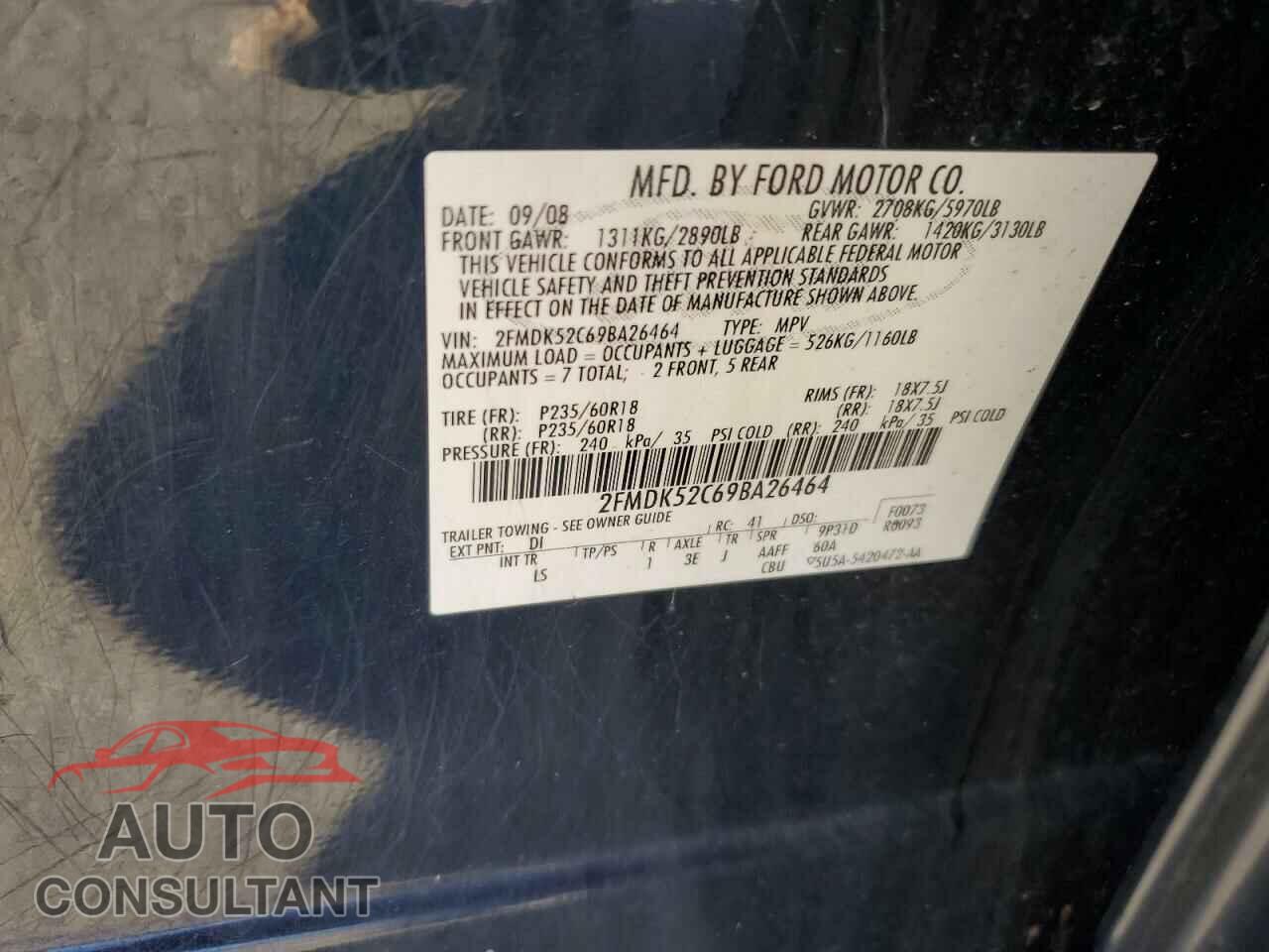 FORD FLEX 2009 - 2FMDK52C69BA26464