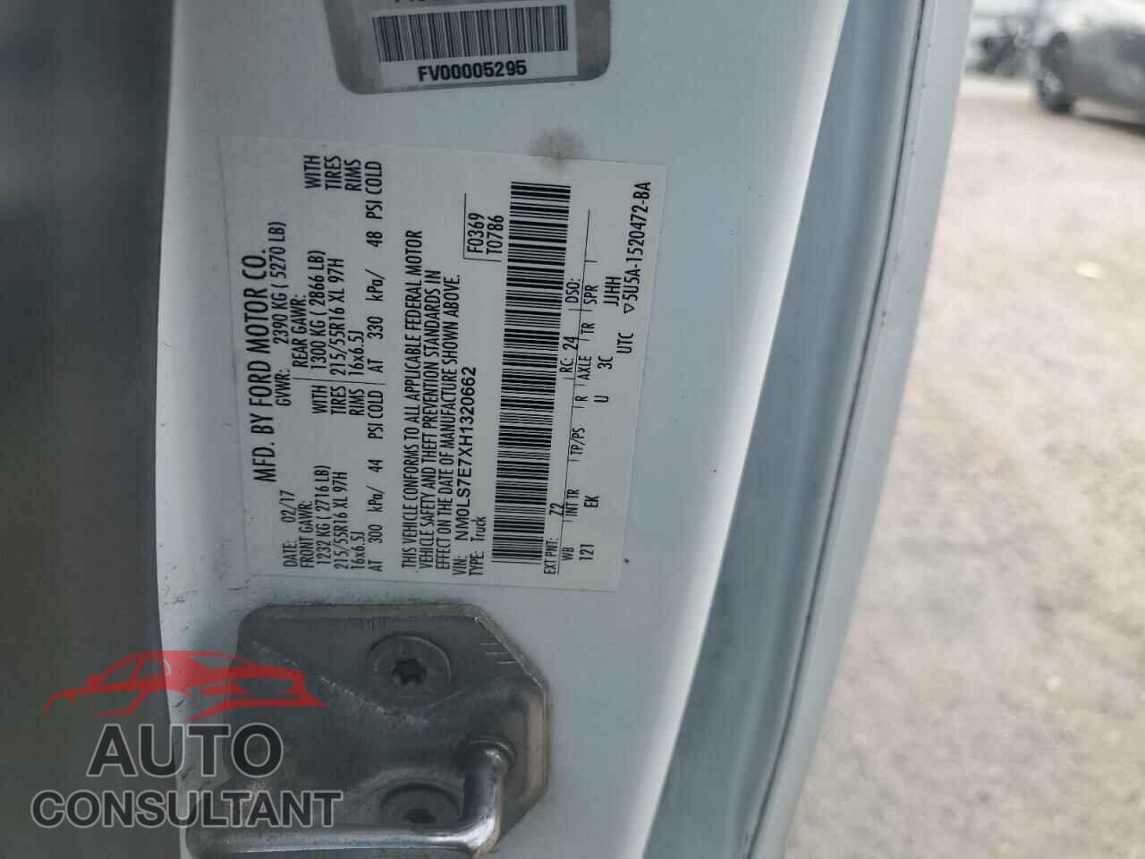FORD TRANSIT 2017 - NM0LS7E7XH1320662