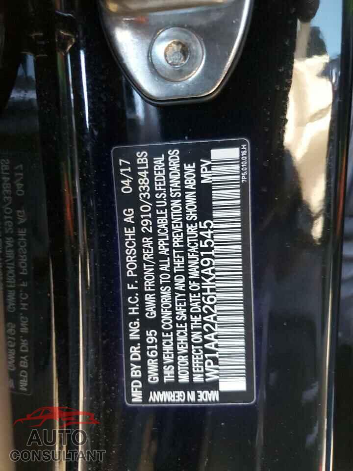 PORSCHE CAYENNE 2017 - WP1AA2A26HKA91545