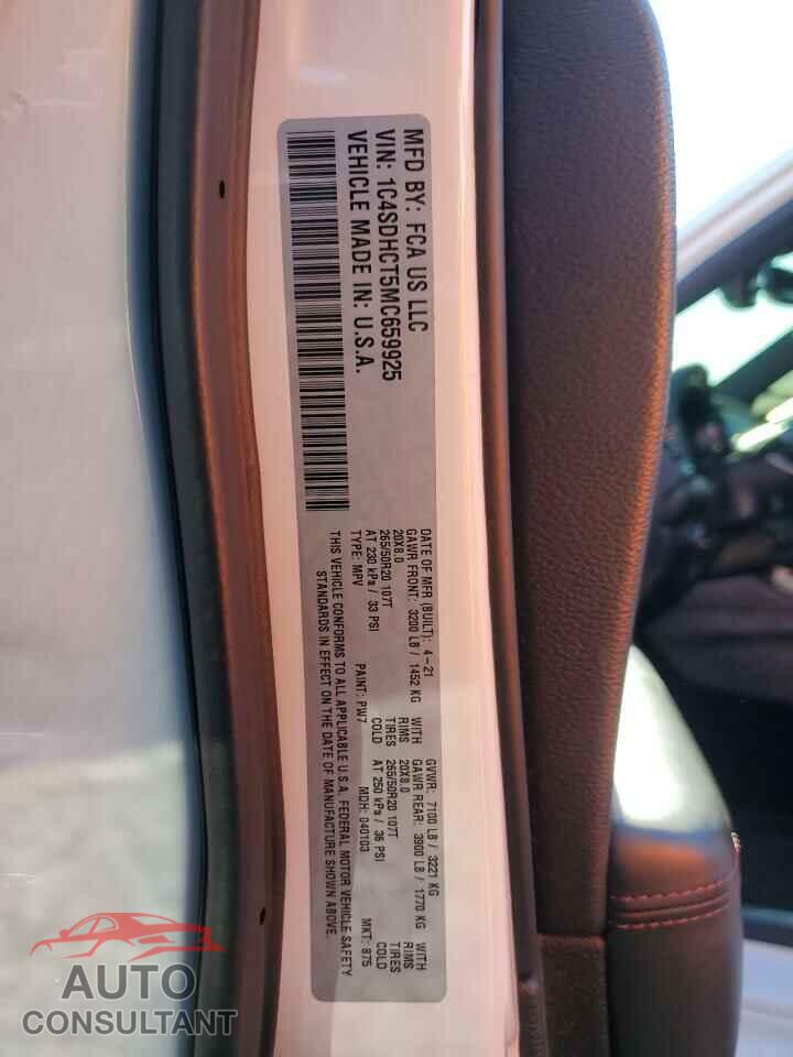 DODGE DURANGO 2021 - 1C4SDHCT5MC659925
