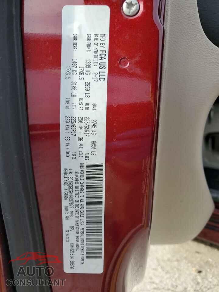 DODGE CARAVAN 2017 - 2C4RDGCG0HR697877