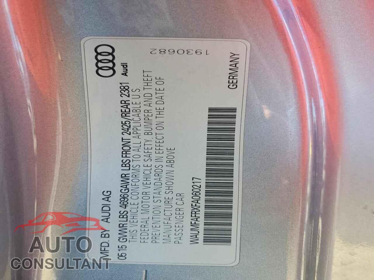 AUDI A5 2015 - WAUMFAFRXFA060217