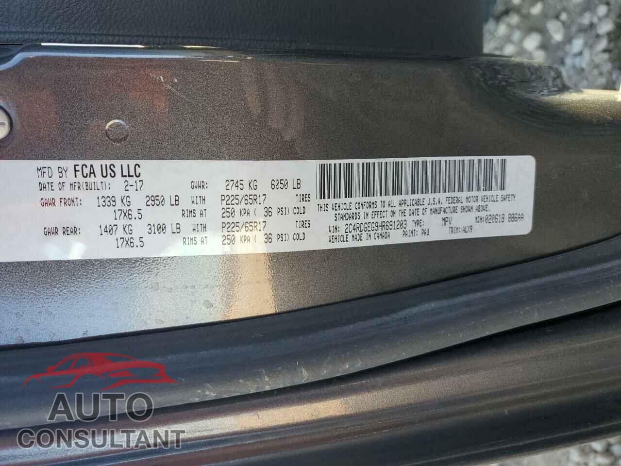 DODGE CARAVAN 2017 - 2C4RDGEG9HR691203