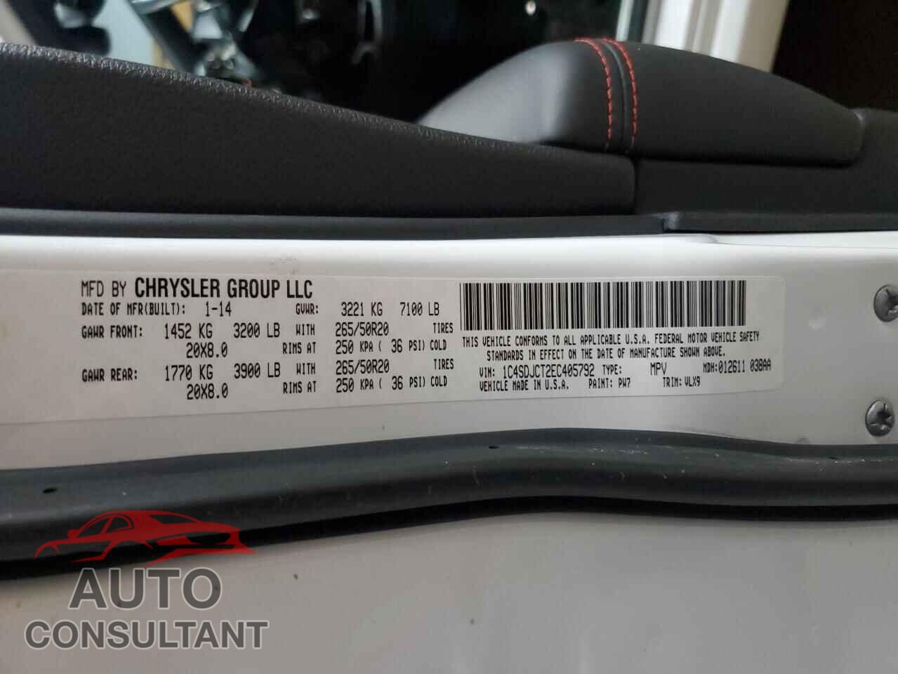 DODGE DURANGO 2014 - 1C4SDJCT2EC405792