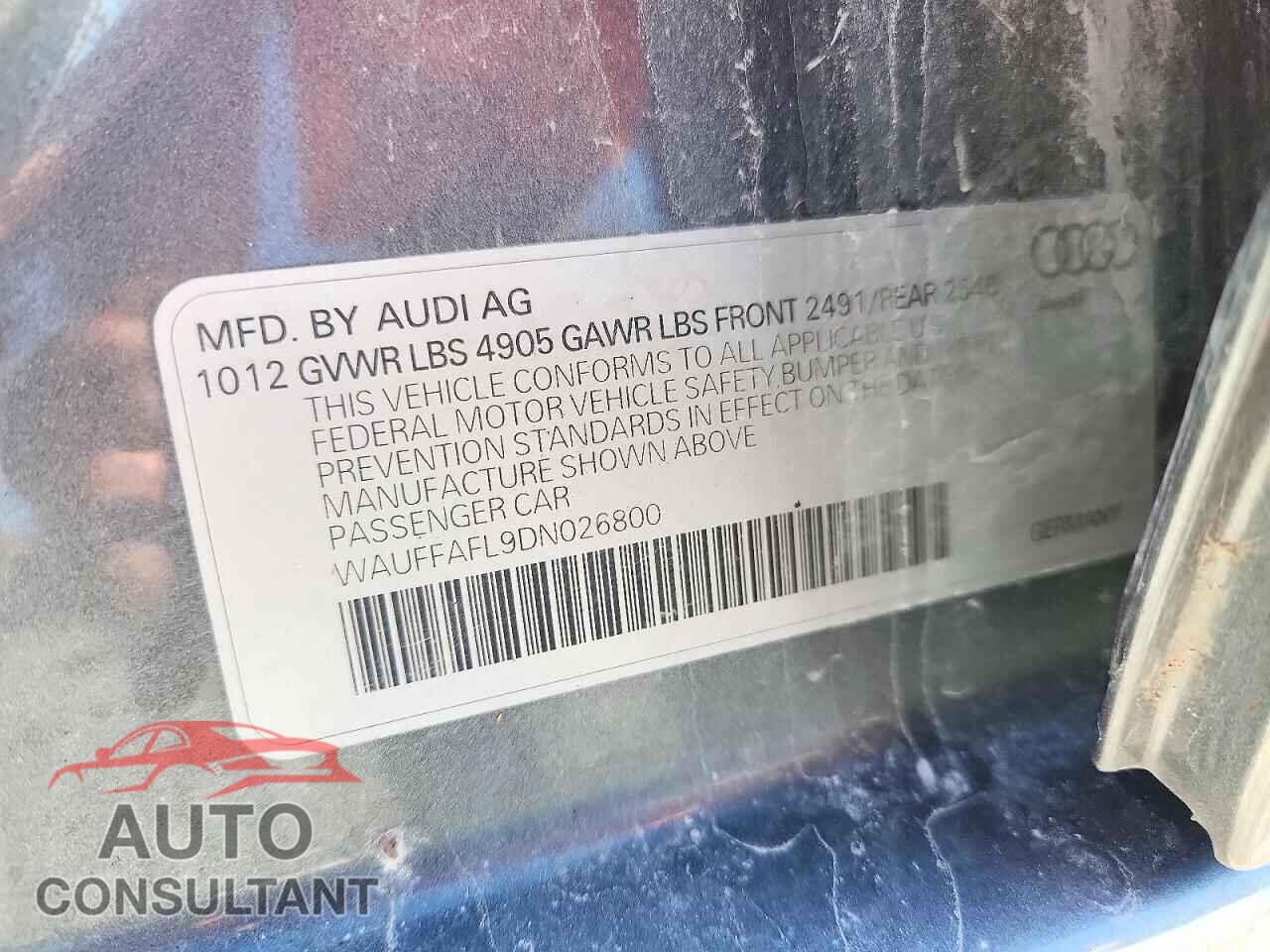 AUDI A4 2013 - WAUFFAFL9DN026800