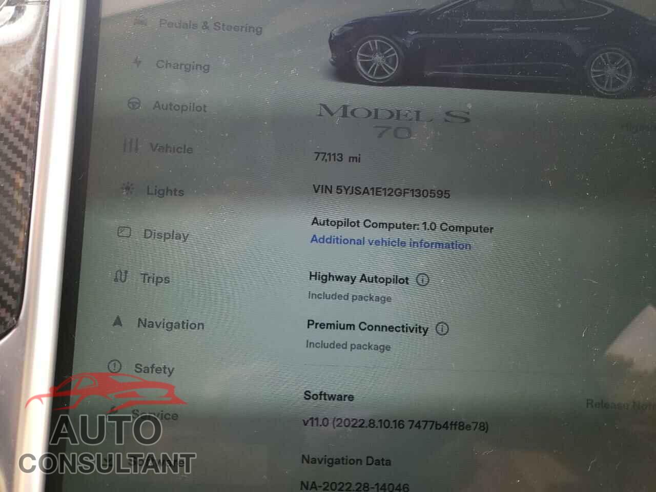 TESLA MODEL S 2016 - 5YJSA1E12GF130595