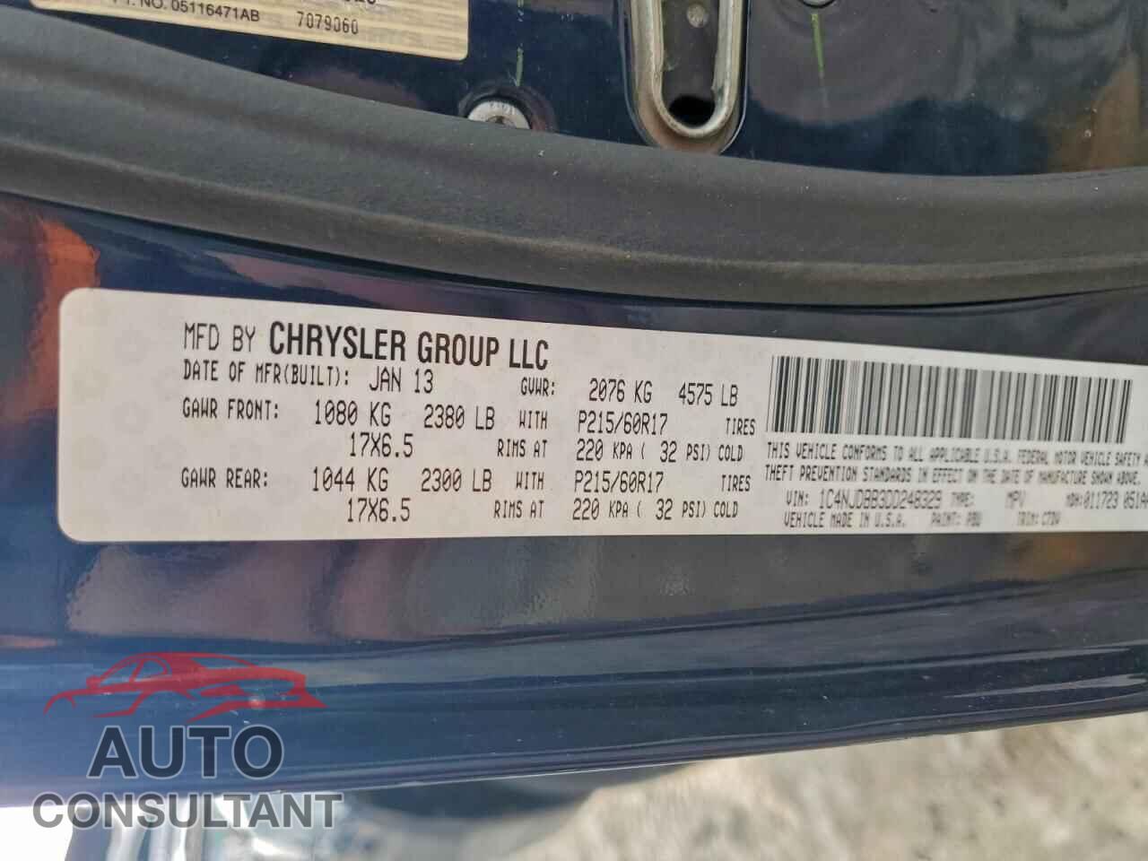 JEEP COMPASS 2013 - 1C4NJDBB3DD248329